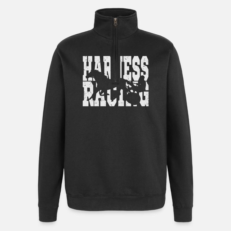 Trotter Trotting Race Design - Quarter-Zip Sweatshirt - black