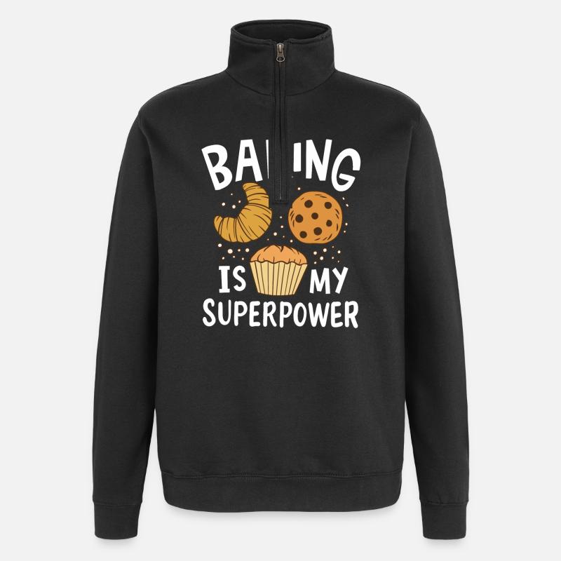 Baking Baker - Quarter-Zip Sweatshirt - black