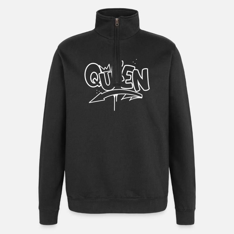 Queen Graffiti - Quarter-Zip Sweatshirt - black