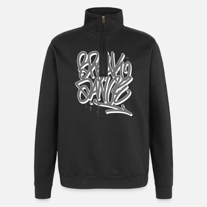 Breakdance Graffiti - Sweat à zip 1/4 - noir