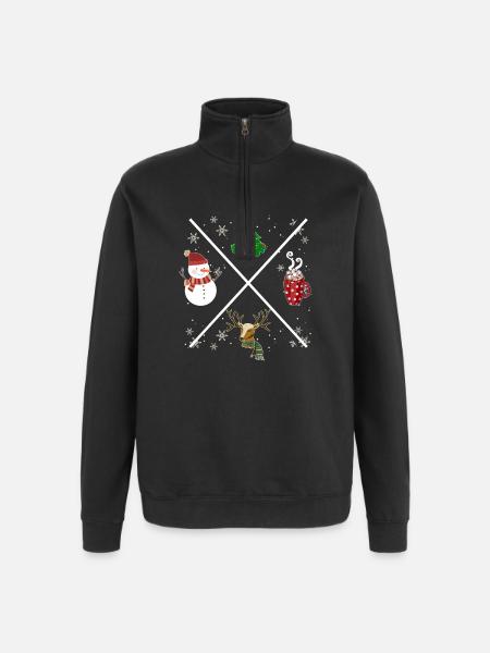 Weihnachts X - Quarter-Zip-Sweatshirt - Schwarz