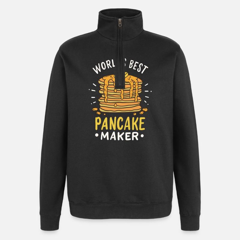 Crêpe - Sweat à zip 1/4 - noir