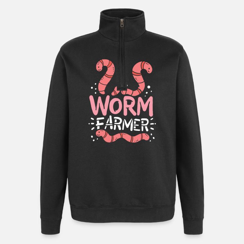 Vers fabricants de vers - Sweat à zip 1/4 - noir