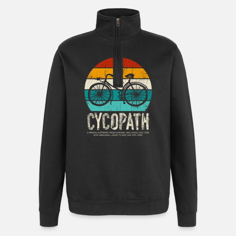 Cycopath Bicycle Retro Sunset - Sweat à zip 1/4 - noir