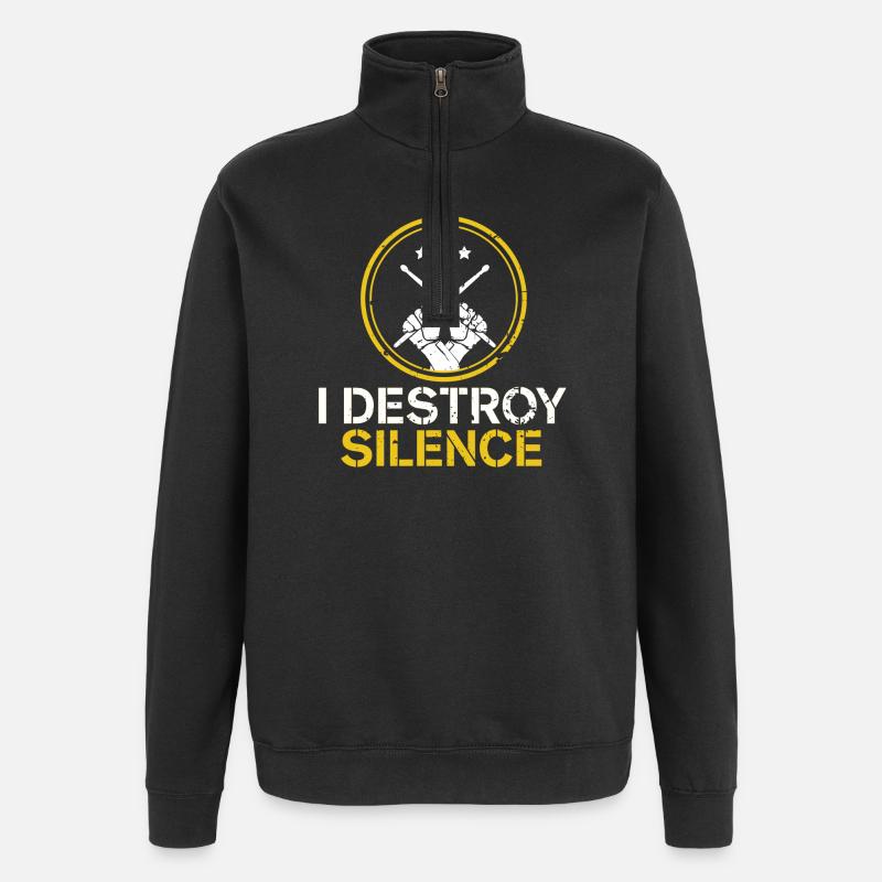 Schlagzeug Schlagzeuger Drumsticks Perkussion - Quarter-Zip-Sweatshirt - Schwarz