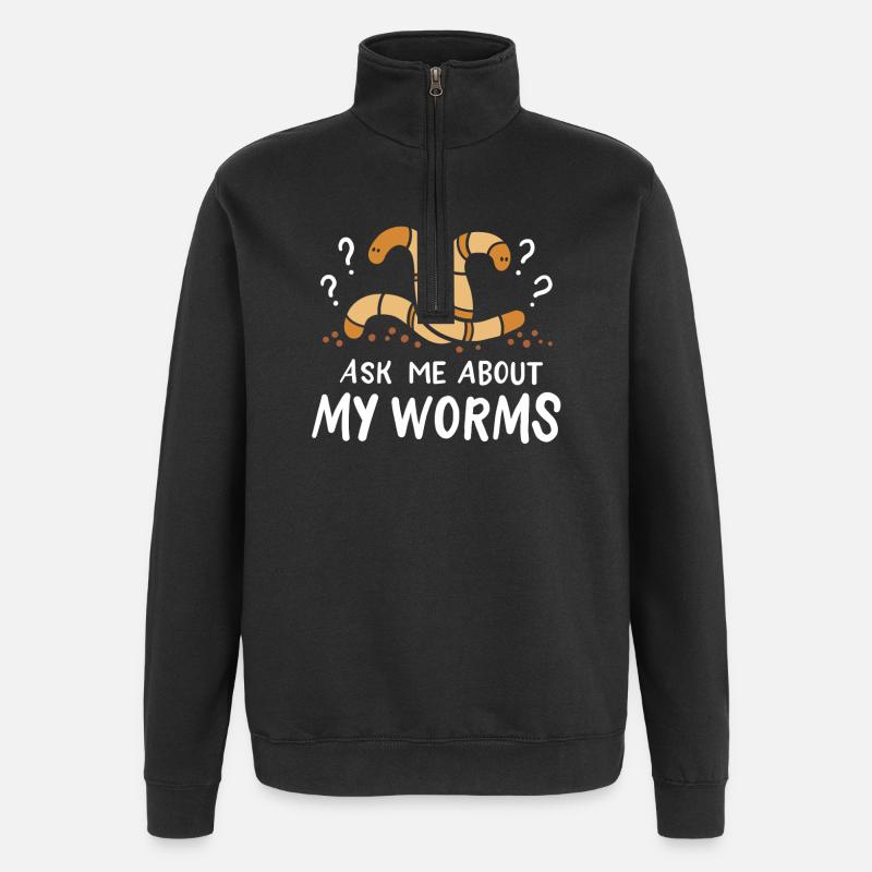 Worms Constructeurs de vers - Sweat à zip 1/4 - noir