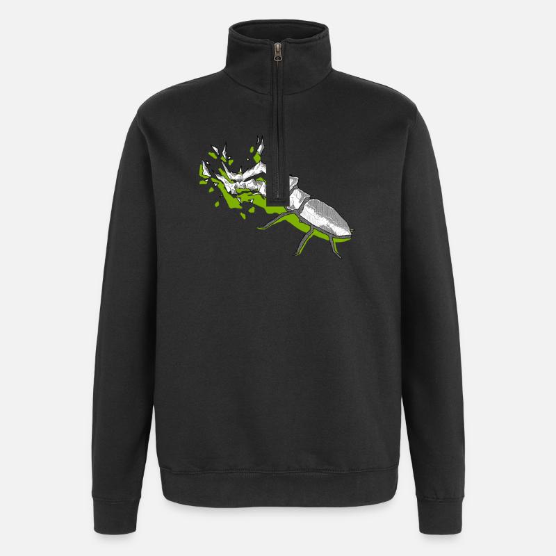 cerf-volant vert - Sweat à zip 1/4 - noir