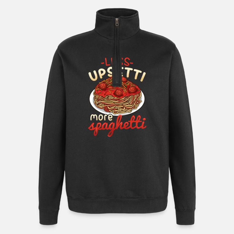 spaghetti - Quarter-Zip Sweatshirt - black