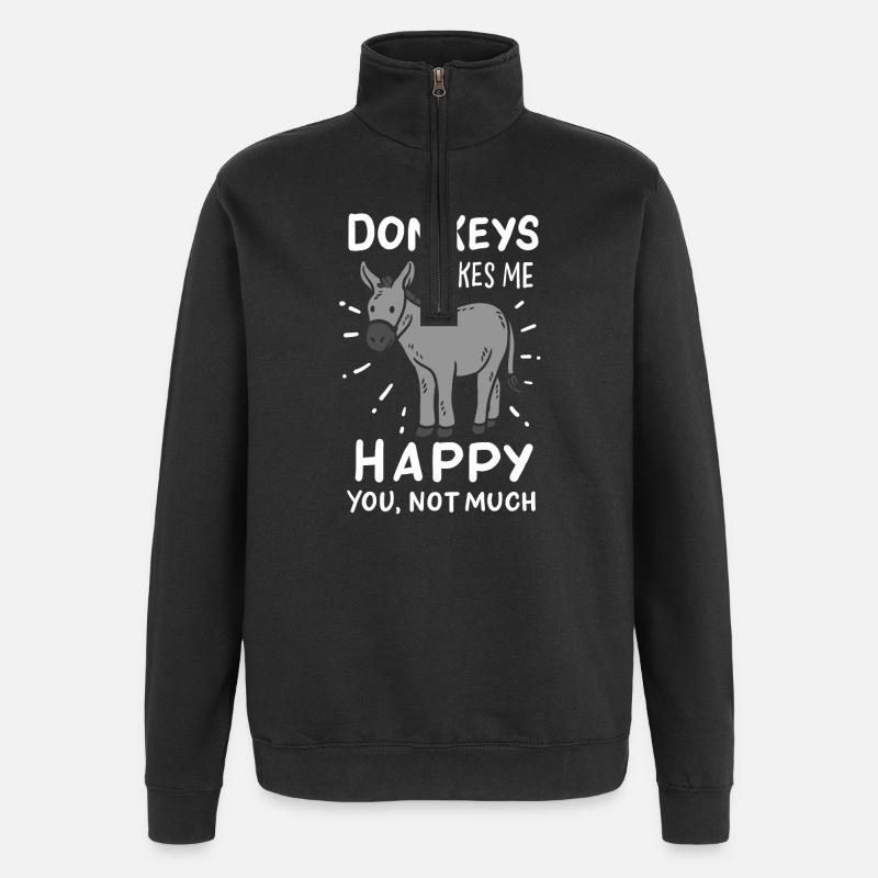 Esel Maultier - Quarter-Zip-Sweatshirt - Schwarz
