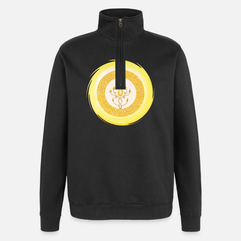 Kristall-Sternentor Erzengel Sandalphon - Quarter-Zip-Sweatshirt - Schwarz