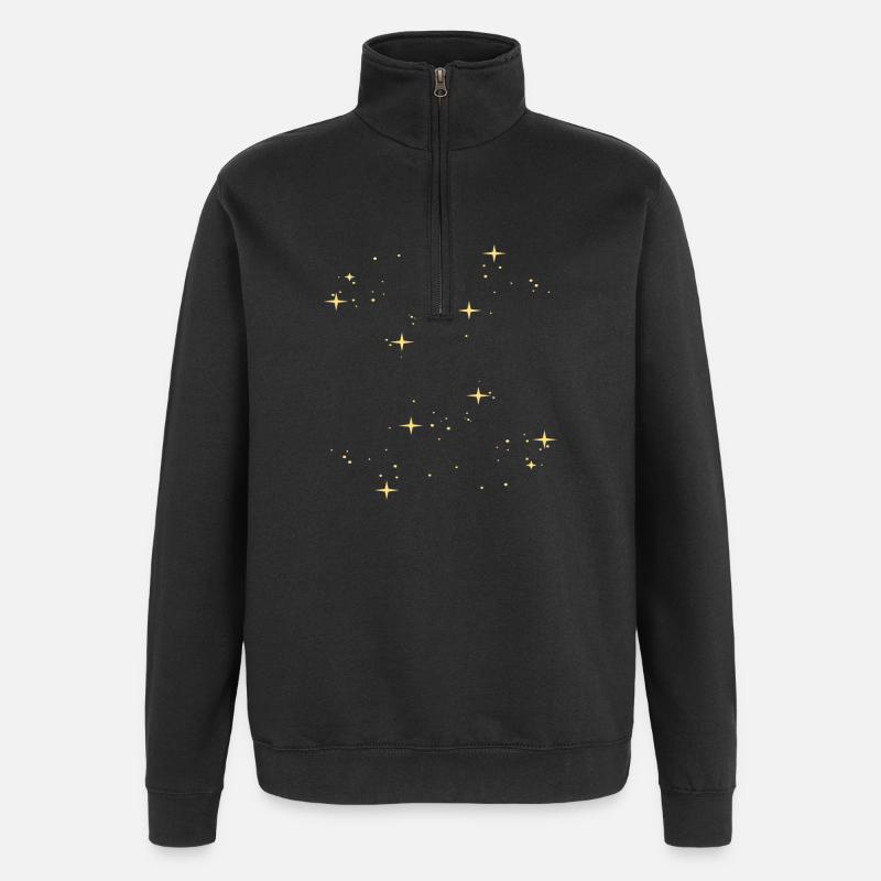 Étoiles étoiles étoiles étoiles - Sweat à zip 1/4 - noir