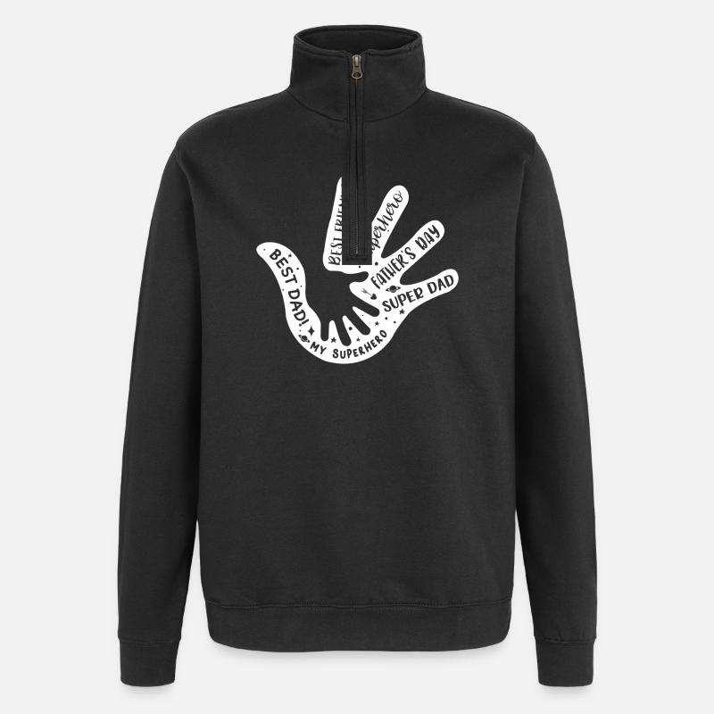 Father Day Hand - Quarter-Zip Sweatshirt - black