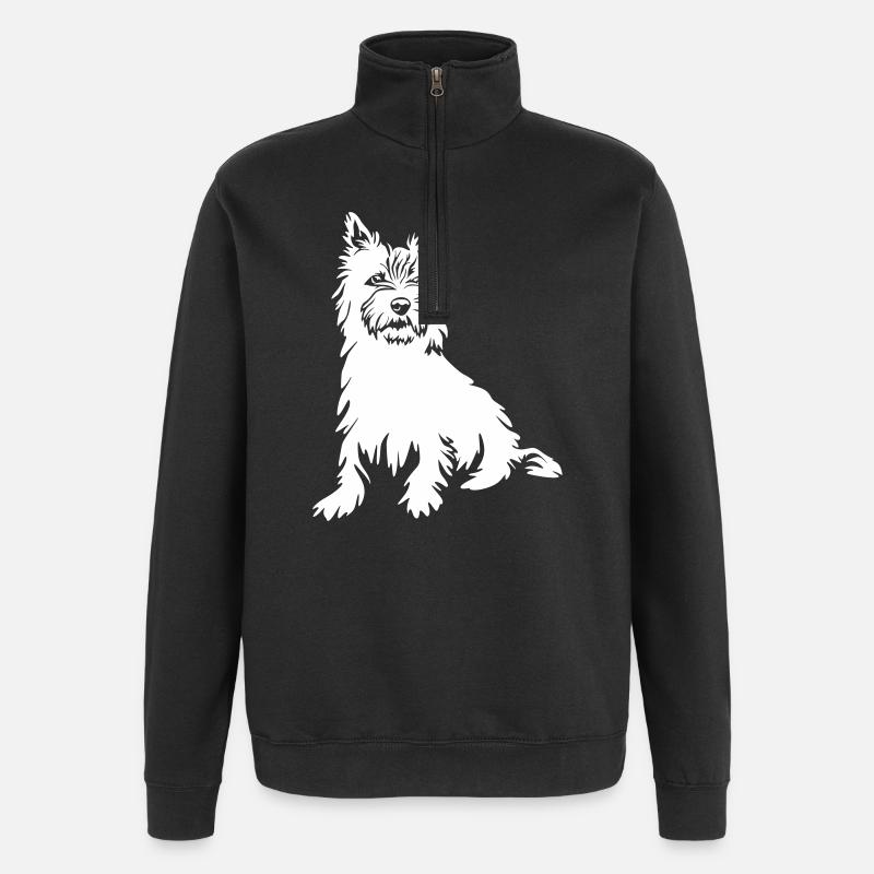 Cairn Terrier "Black Edition" - Sweat à zip 1/4 - noir