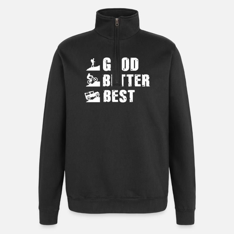 defender good better best - Sweat à zip 1/4 - noir