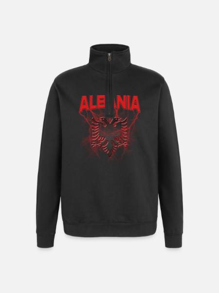Albania Albanian Eagle - Quarter-Zip Sweatshirt - black