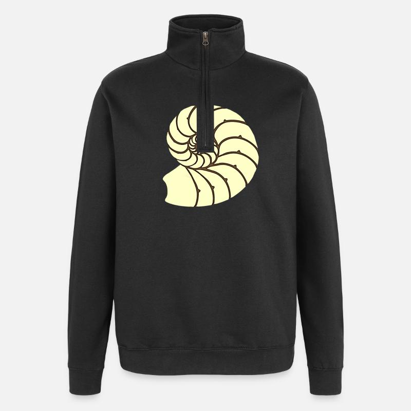 Ammoniten, Urzeitliches Wassertier, Badezimmer - Quarter-Zip-Sweatshirt - Schwarz
