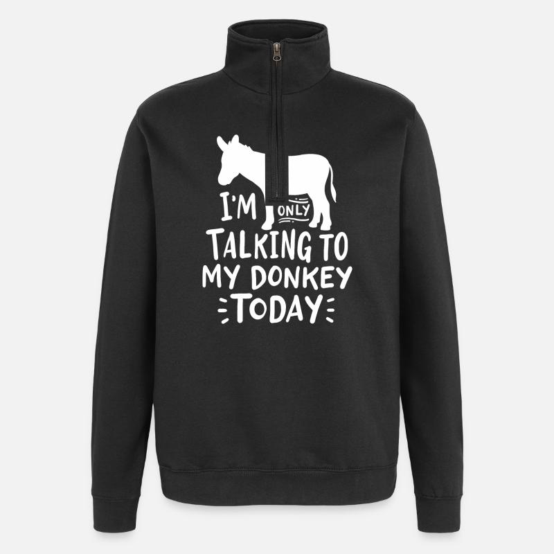 Esel - Quarter-Zip-Sweatshirt - Schwarz
