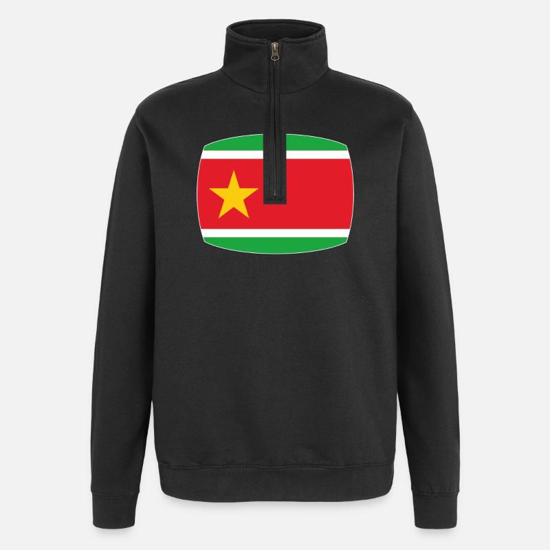 Drapeau de la Guadeloupe - Sweat à zip 1/4 - noir