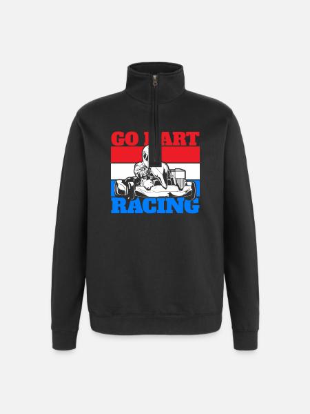 Go Kart Go Cart Racing - Sweatshirt med 1/4 lynlås - sort