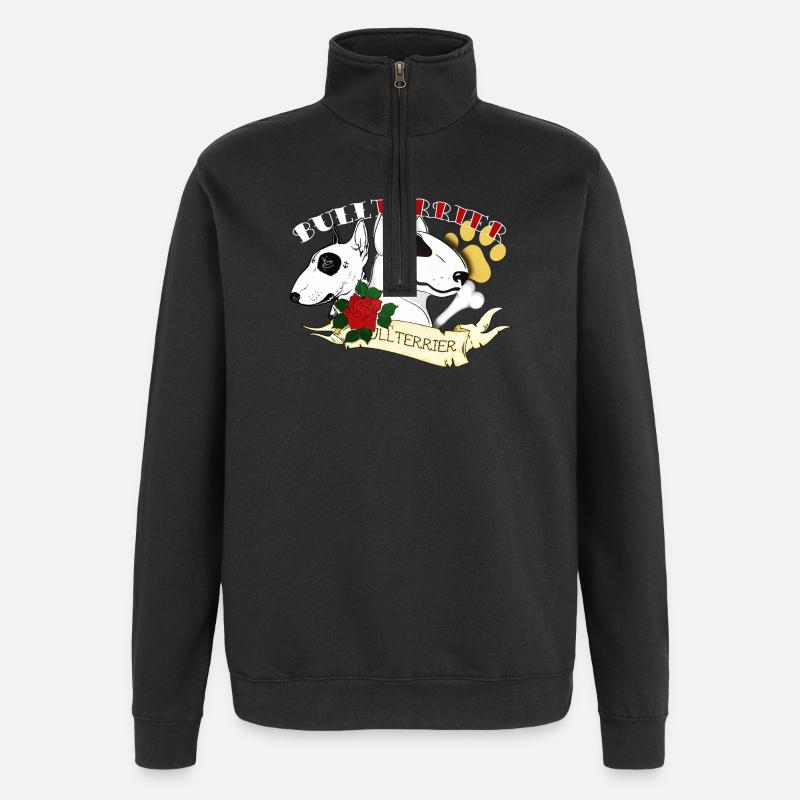 Stier Tätowierung - Quarter-Zip-Sweatshirt - Schwarz