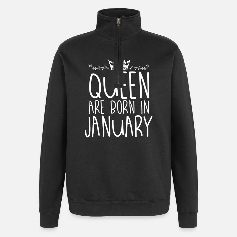 Queen Born in January - Quarter-Zip Sweatshirt - black