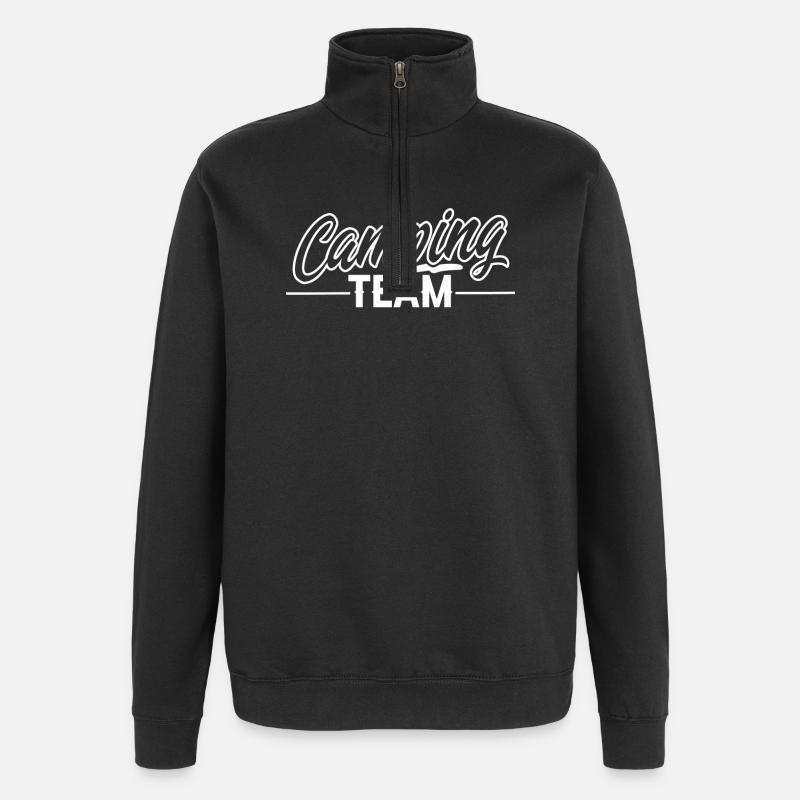 Camping Team - Quarter-Zip Sweatshirt - black