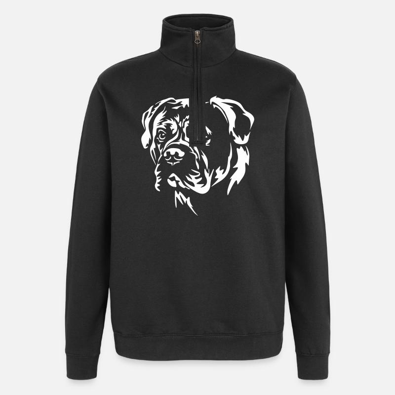 Tête Bullmastiff "Black Edition" - Sweat à zip 1/4 - noir