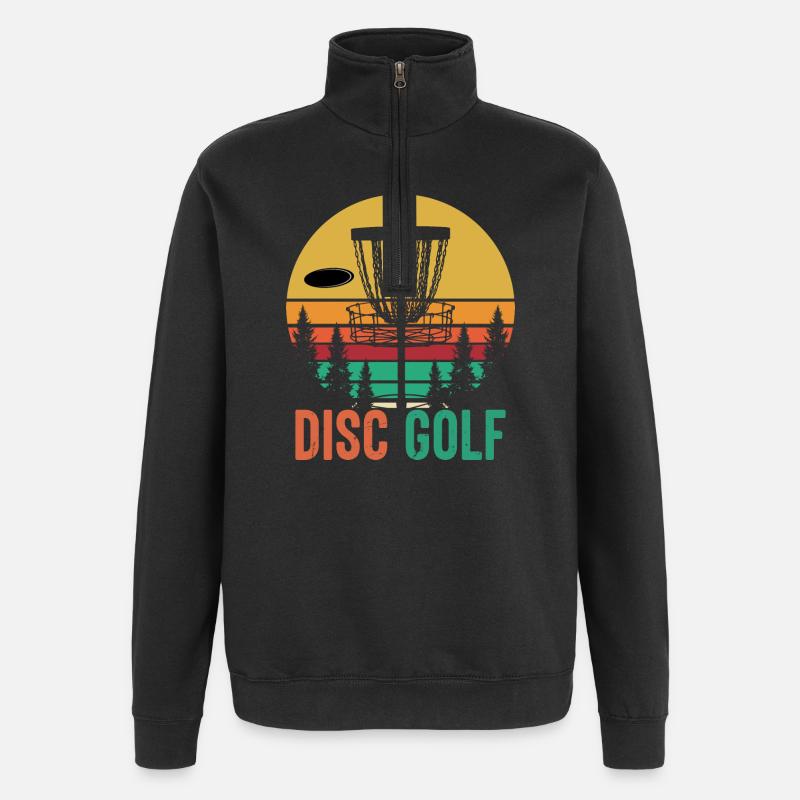 disc golf - Sweat à zip 1/4 - noir