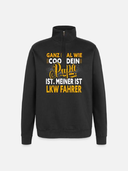 Papa Lkw Fahrer - Quarter-Zip-Sweatshirt - Schwarz