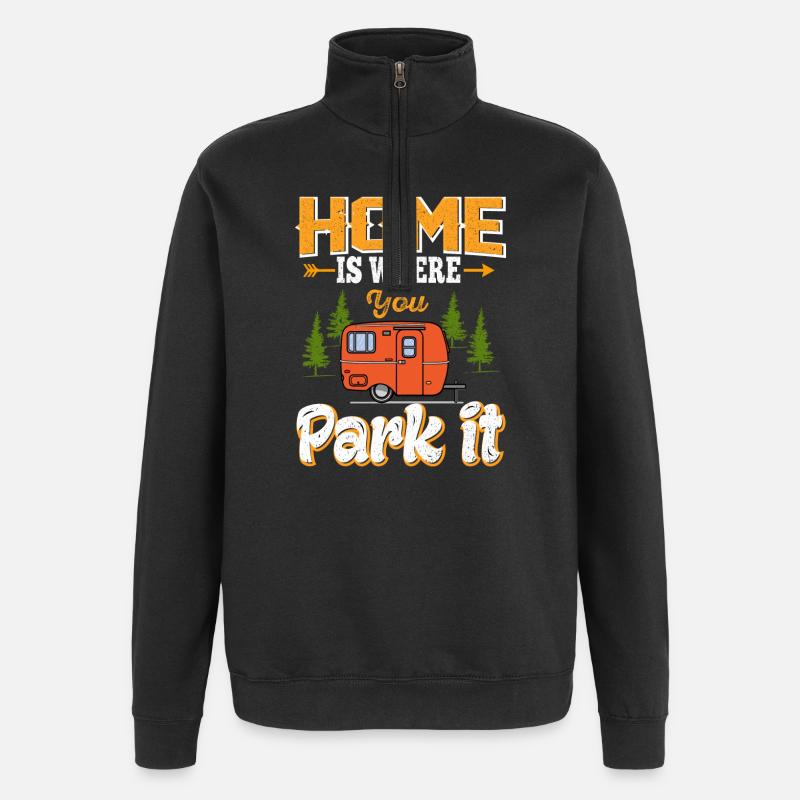 camping - Sweat à zip 1/4 - noir