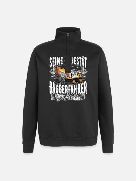Baggerfahrer - Quarter-Zip-Sweatshirt - Schwarz
