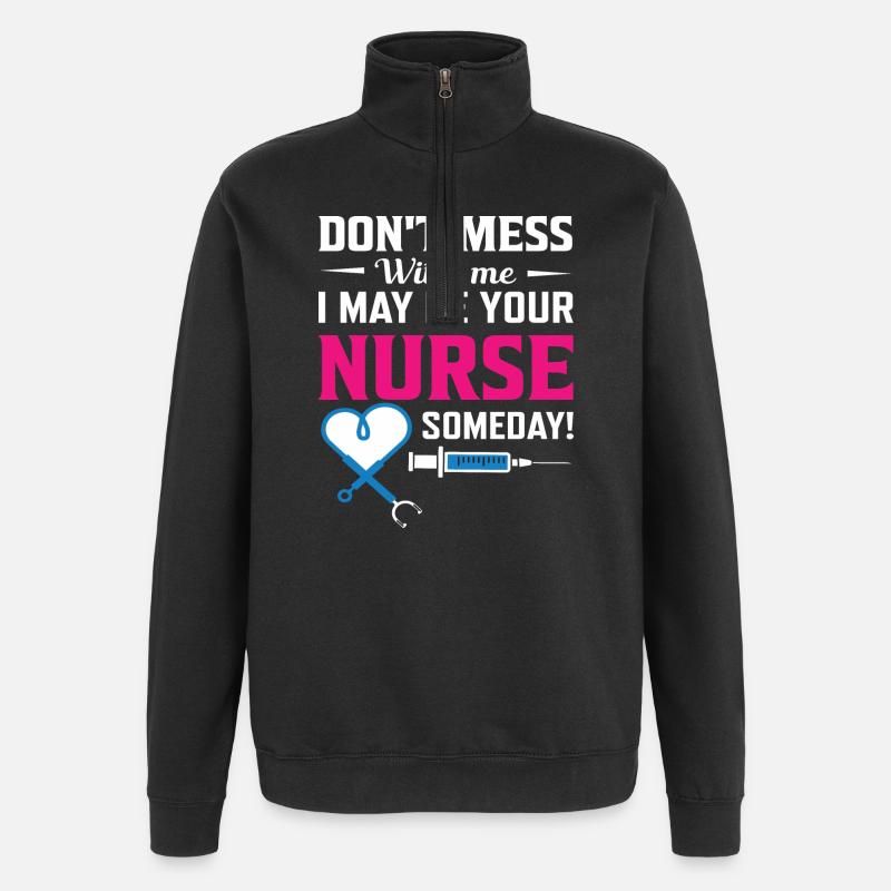 Krankenschwester - Quarter-Zip-Sweatshirt - Schwarz