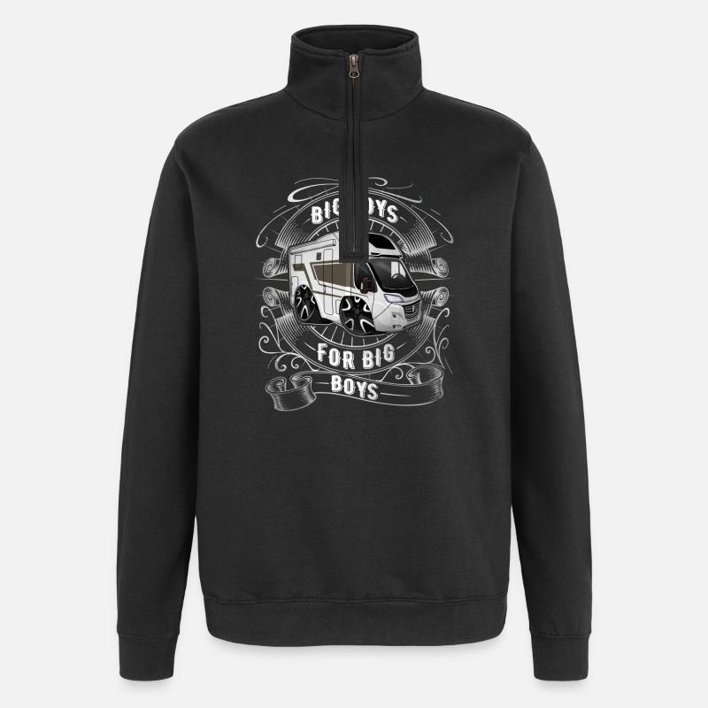 Camping Camping-car Camping - Sweat à zip 1/4 - noir