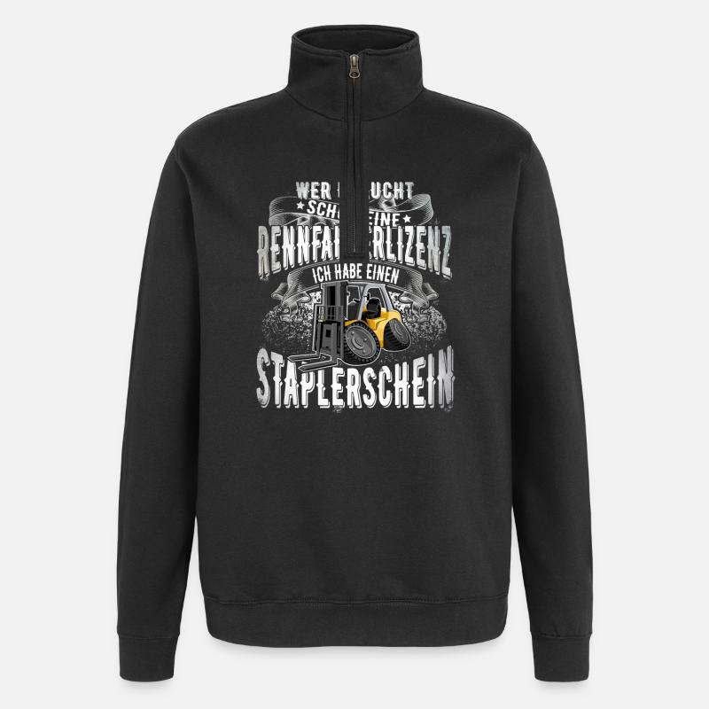 Staplerfahrer - Quarter-Zip-Sweatshirt - Schwarz