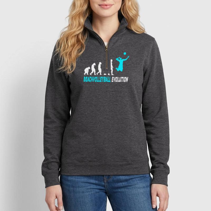 Beach volleyball evolution design / gift idea Quarter-Zip Sweatshirt