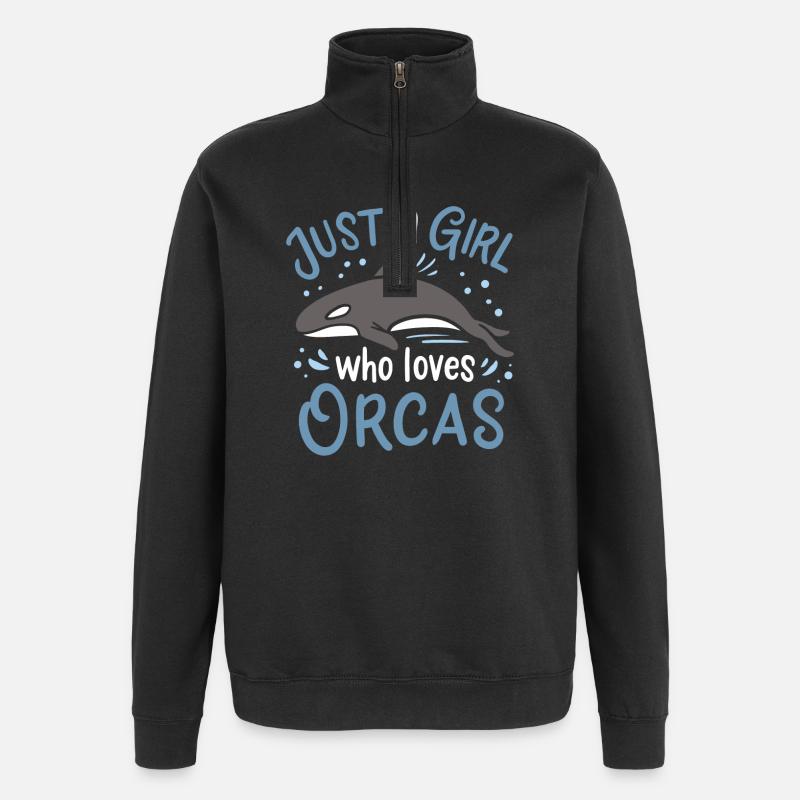 Orcas Orca lovers - Quarter-Zip Sweatshirt - black