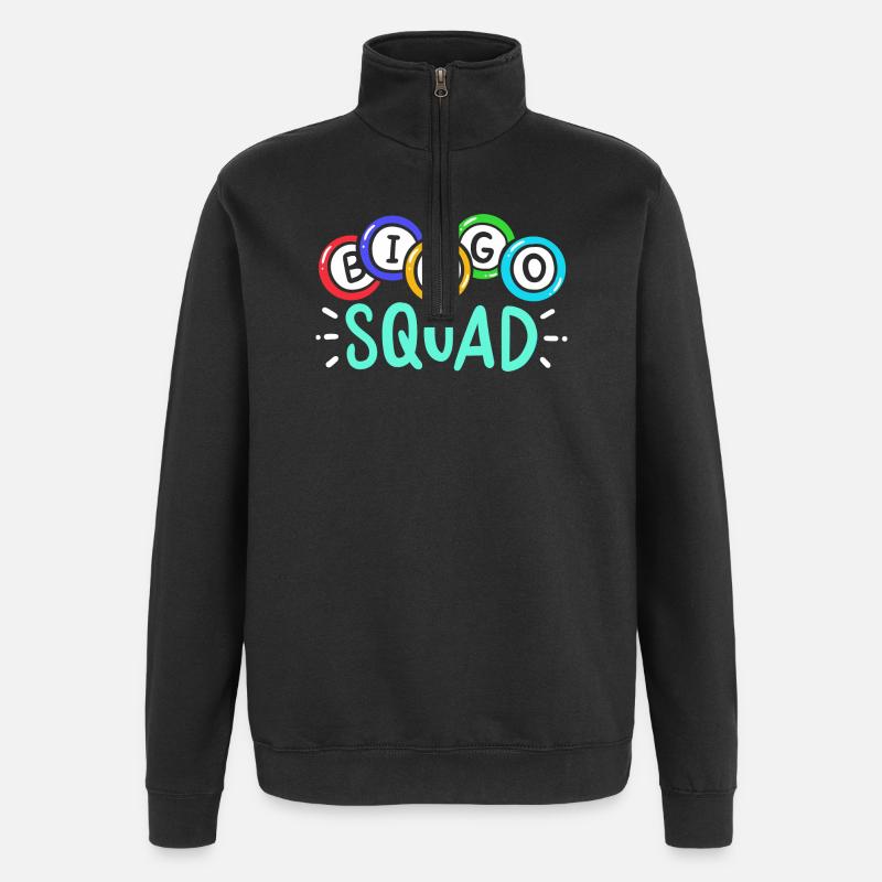 Jeu Bingo Sqad - Sweat à zip 1/4 - noir