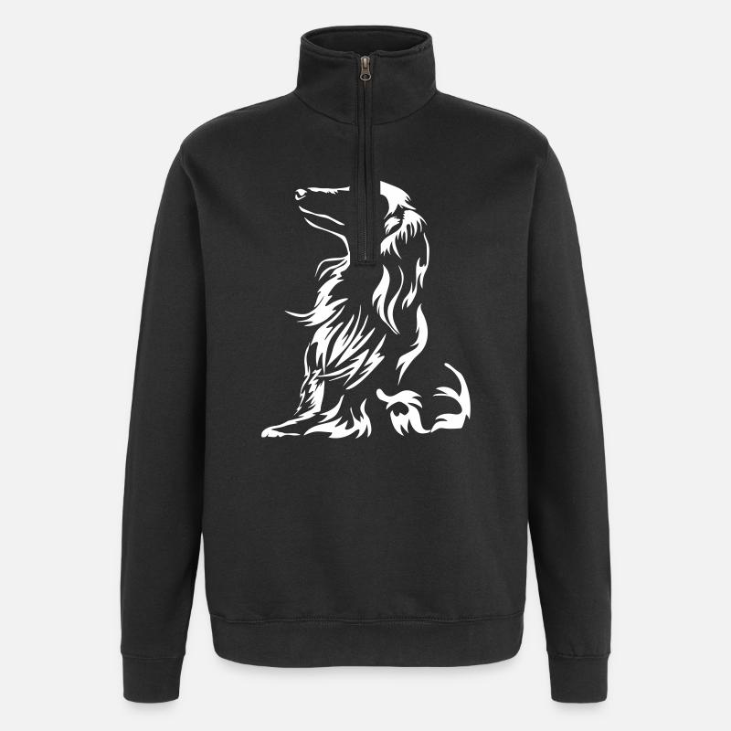 Dackel "Black Edition" - Quarter-Zip-Sweatshirt - Schwarz