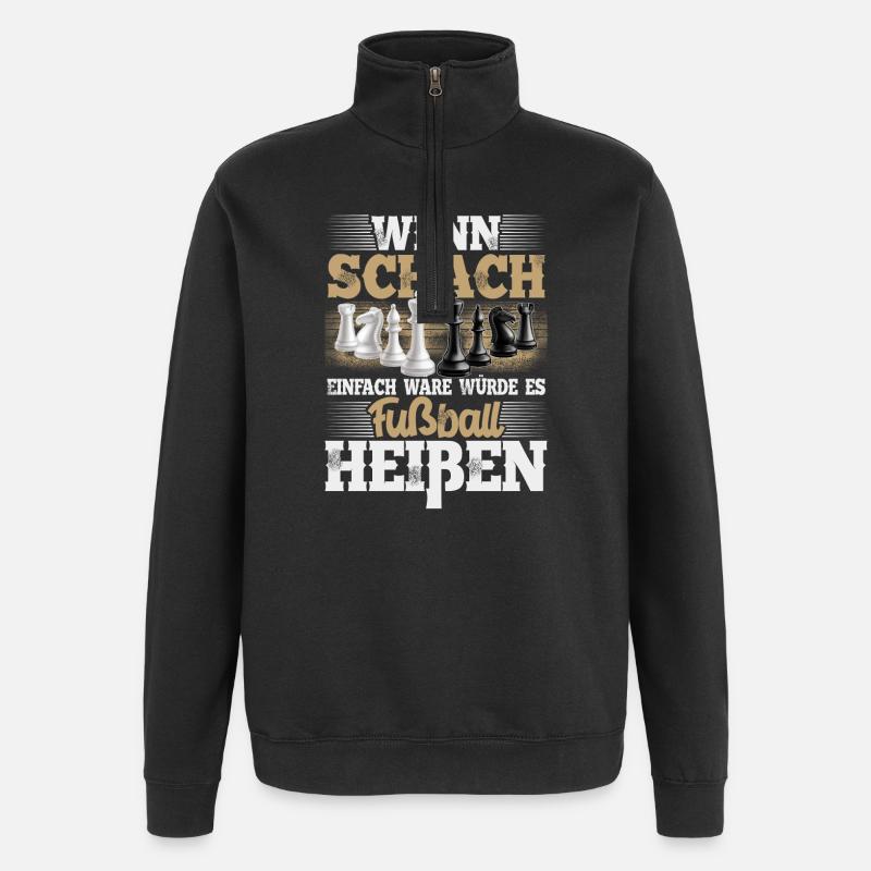 Schach - Quarter-Zip-Sweatshirt - Schwarz