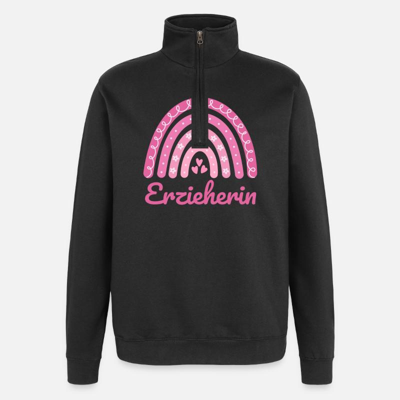 Kindergarten teacher Regenbogen - Quarter-Zip Sweatshirt - black
