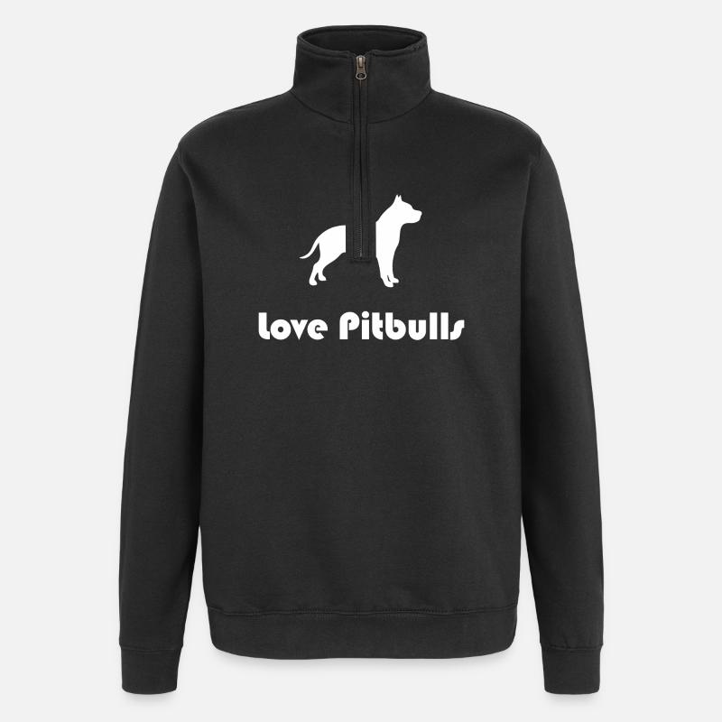 love pitbulls - Quarter-Zip Sweatshirt - black
