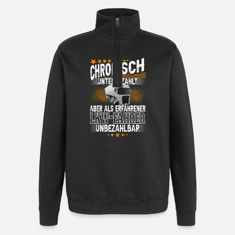Lkw Fahrer - Quarter-Zip-Sweatshirt - Schwarz