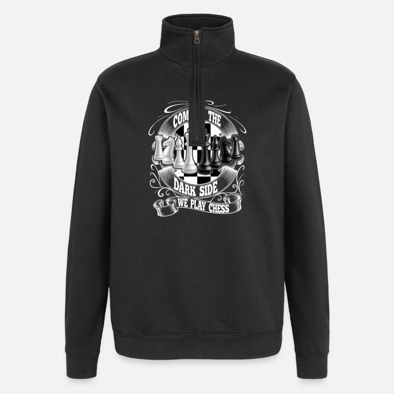 Schach - Quarter-Zip-Sweatshirt - Schwarz