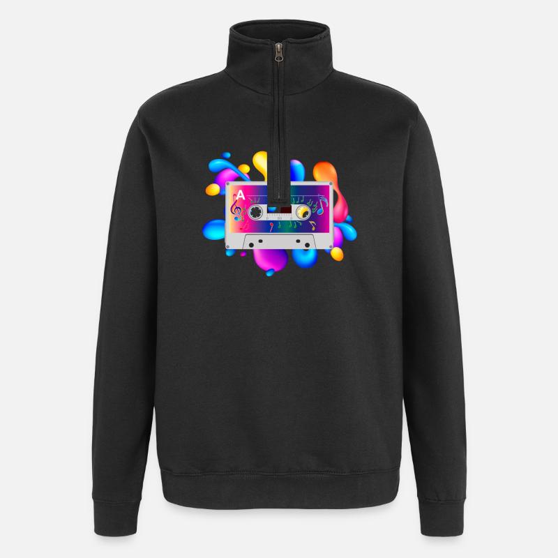 Kassette - Quarter-Zip-Sweatshirt - Schwarz