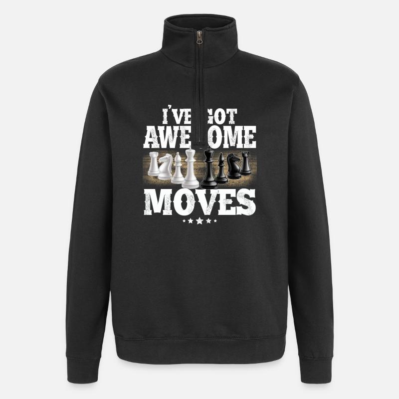 Schach - Quarter-Zip-Sweatshirt - Schwarz