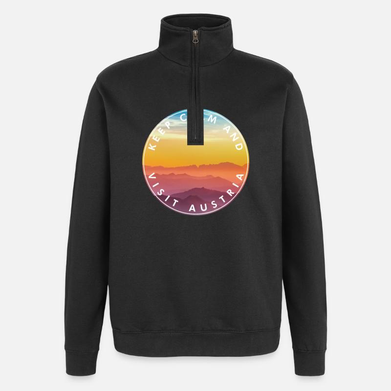 Keep Calm Visit Austria Kreis Badge - Quarter-Zip Sweatshirt - black