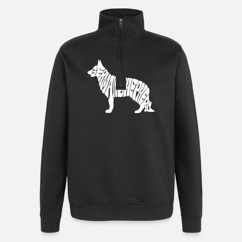 german shepherd - Quarter-Zip Sweatshirt - black