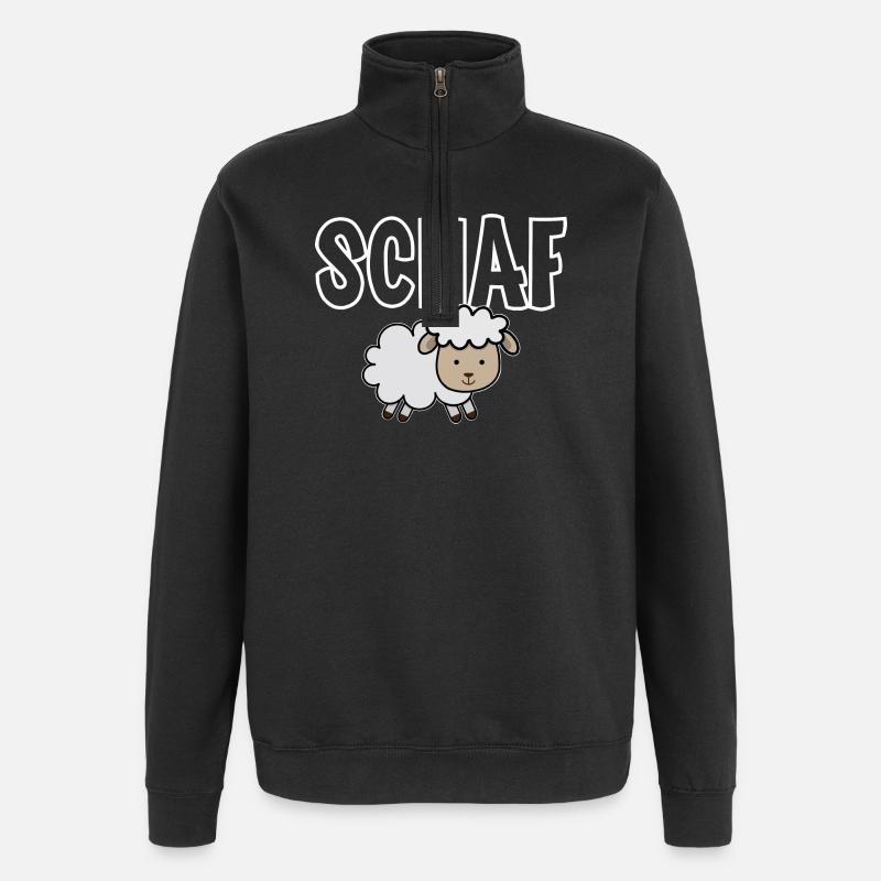Schaf - Quarter-Zip-Sweatshirt - Schwarz