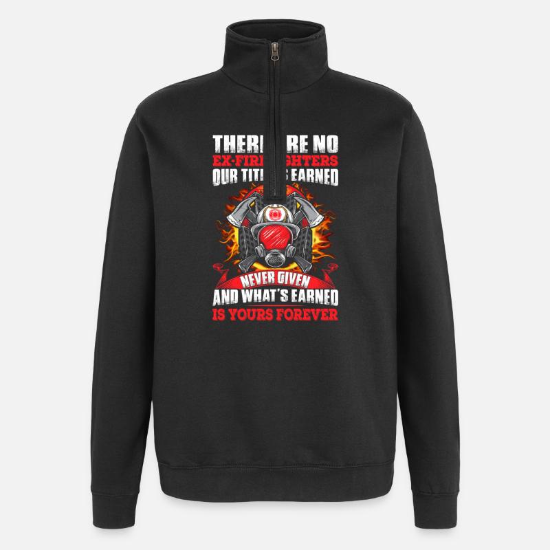 Pompier - Sweat à zip 1/4 - noir