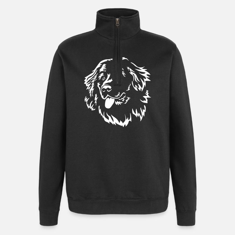 Tête de Terre-Neuve « Black Edition » - Sweat à zip 1/4 - noir